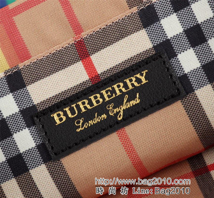 BURBERRY巴寶莉 大號棉質帆布購物袋 vitage復古格紋 2131  Bhq1033